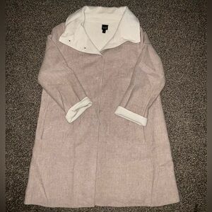 Eileen Fisher Tan Trench Coat with Cream Collar